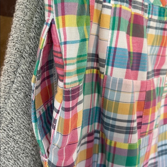 Talbots Skirt Women Size 16 Multicolored Madras Plaid Cotton Lined - Picture 6 of 8